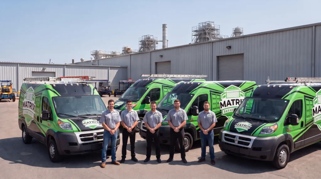 Matrix Garage Door service team and fleet in Huntsville, Alabama